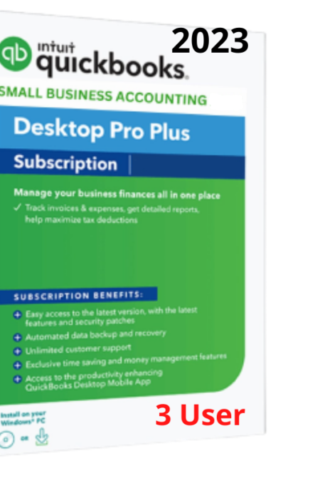 QuickBooks Desktop Pro Plus 2023 - 3 user - 3 year subscription