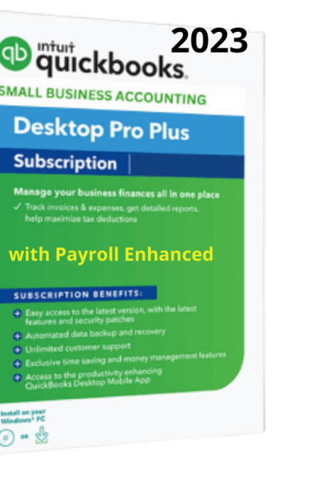 QuickBooks Desktop Pro Plus 2023 with Payroll Enhanced + 3 year subscription