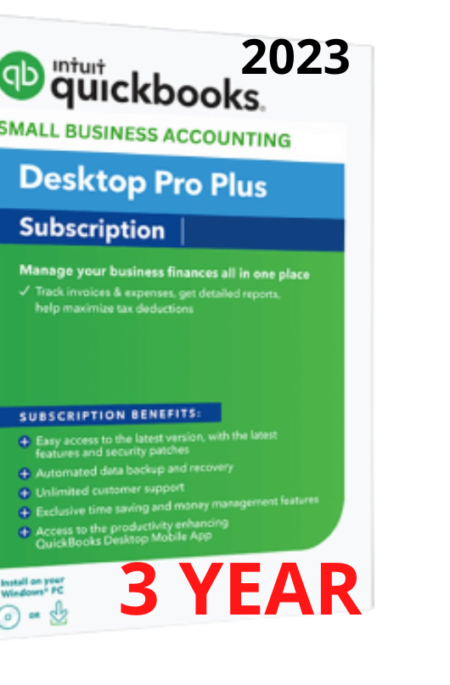 QuickBooks Desktop Pro Plus 2023 - 3 Year subscription